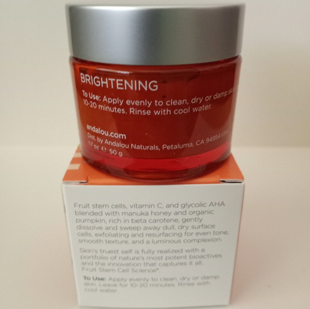 Andalou Naturals Pumpkin Honey  Glycolic Mask Brightening 1.7 oz Full Size NIB - Picture 4 of 4